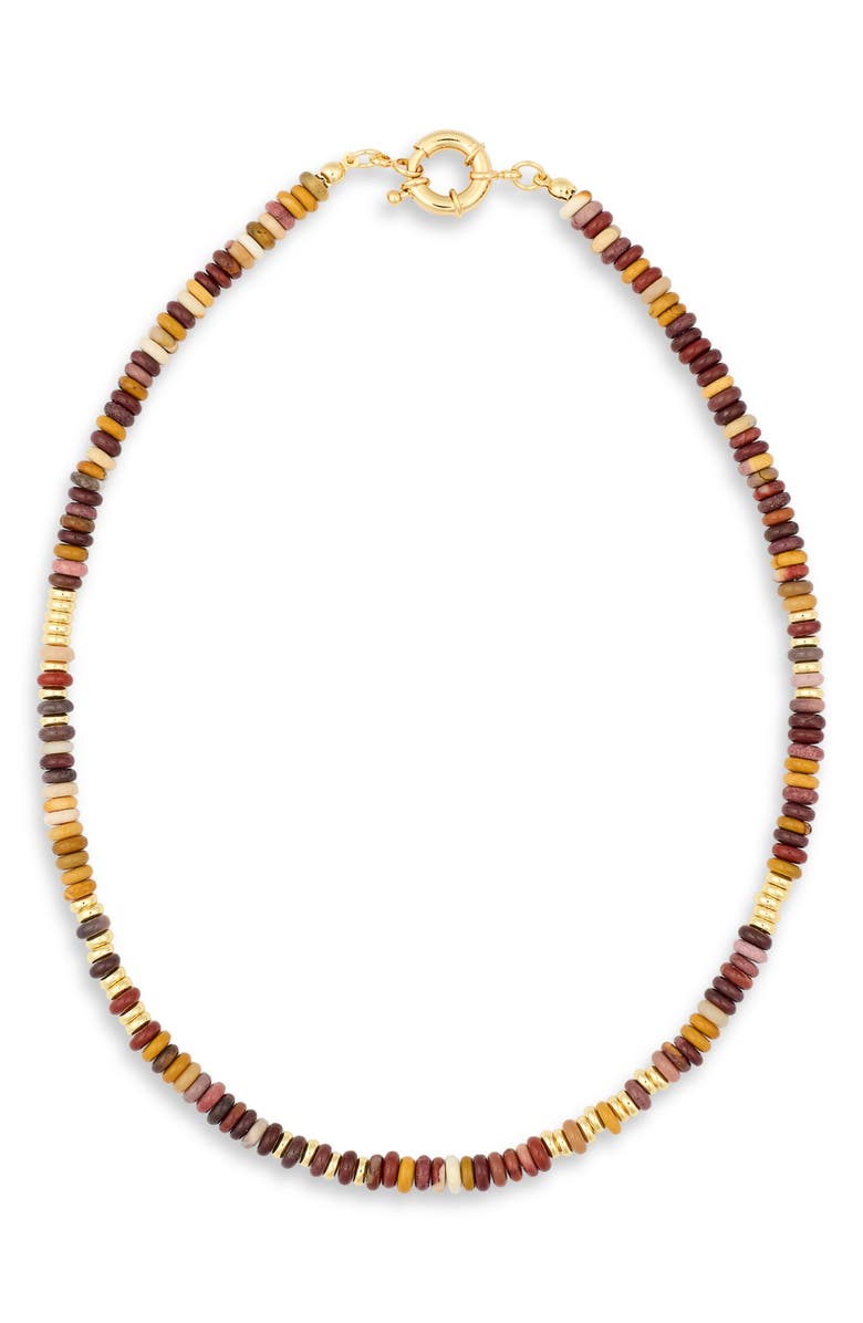 EYE CANDY LOS ANGELES Priya Multicolor Beaded Collar Necklace, Main, color, Brown