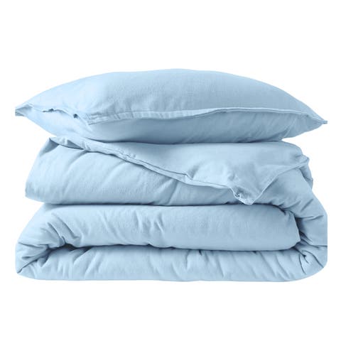 100% Cotton Flannel Duvet Cover & Sham Set