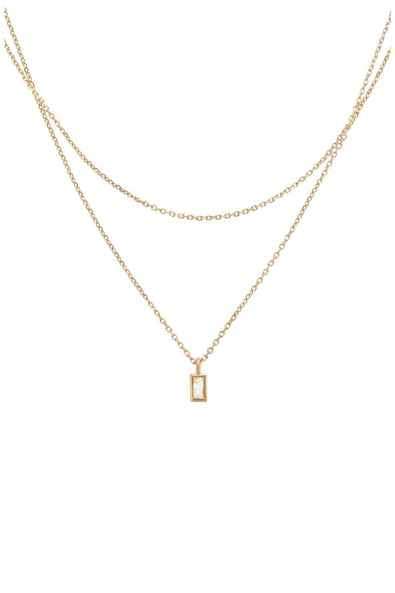 Sterling Silver 18k Gold Plated Elayna Layered Necklace Trendy Jewelry, Main, color, Gold