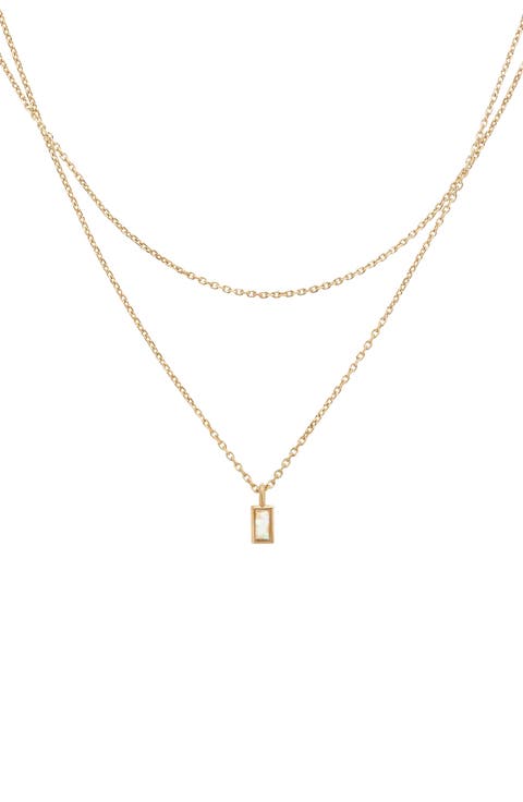 Sterling Silver 18k Gold Plated Elayna Layered Necklace Holiday Gift Idea