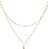 Bearfruit Jewelry Sterling Silver 18k Gold Plated Elayna Layered Necklace Trendy Jewelry