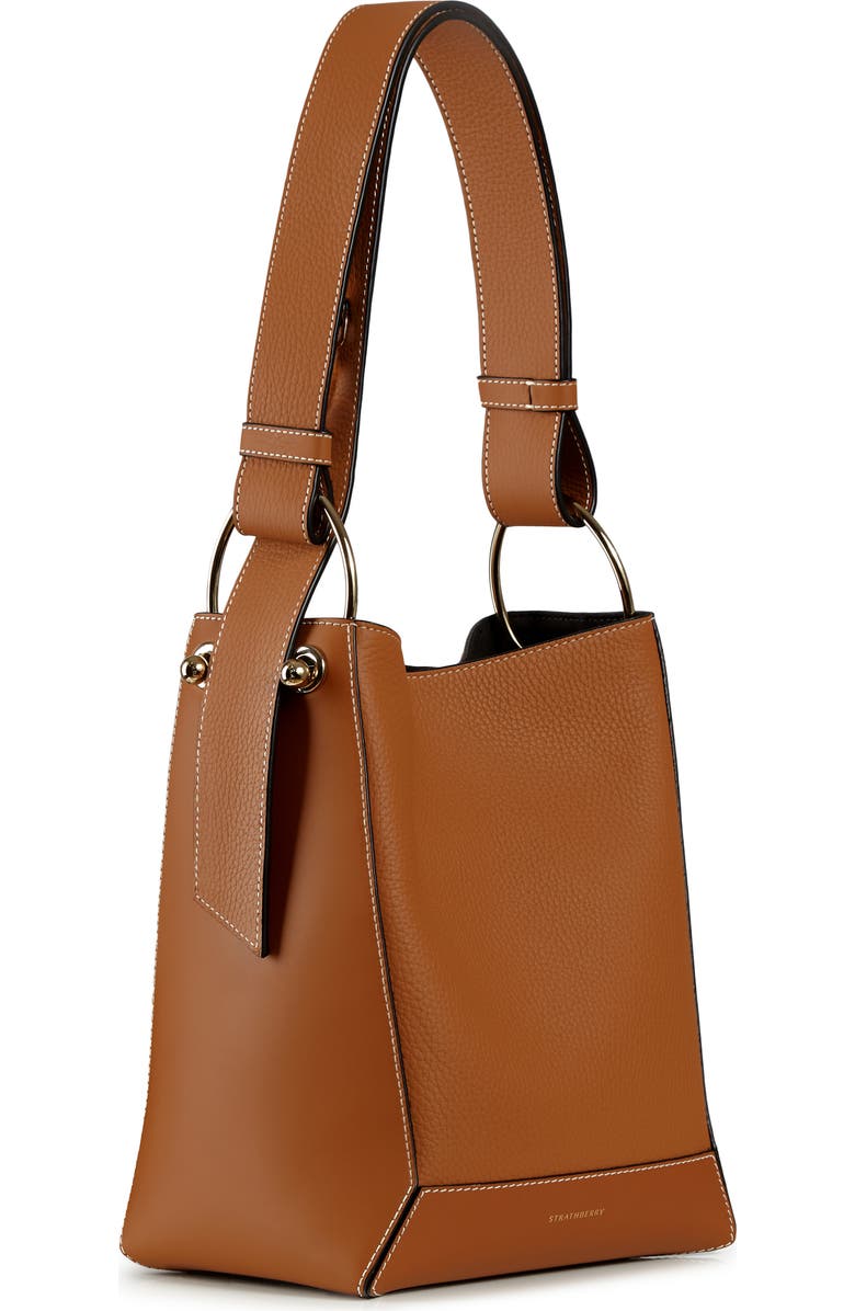 Strathberry Midi Lana Ossette Leather Crossbody Bucket Bag, Main, color,