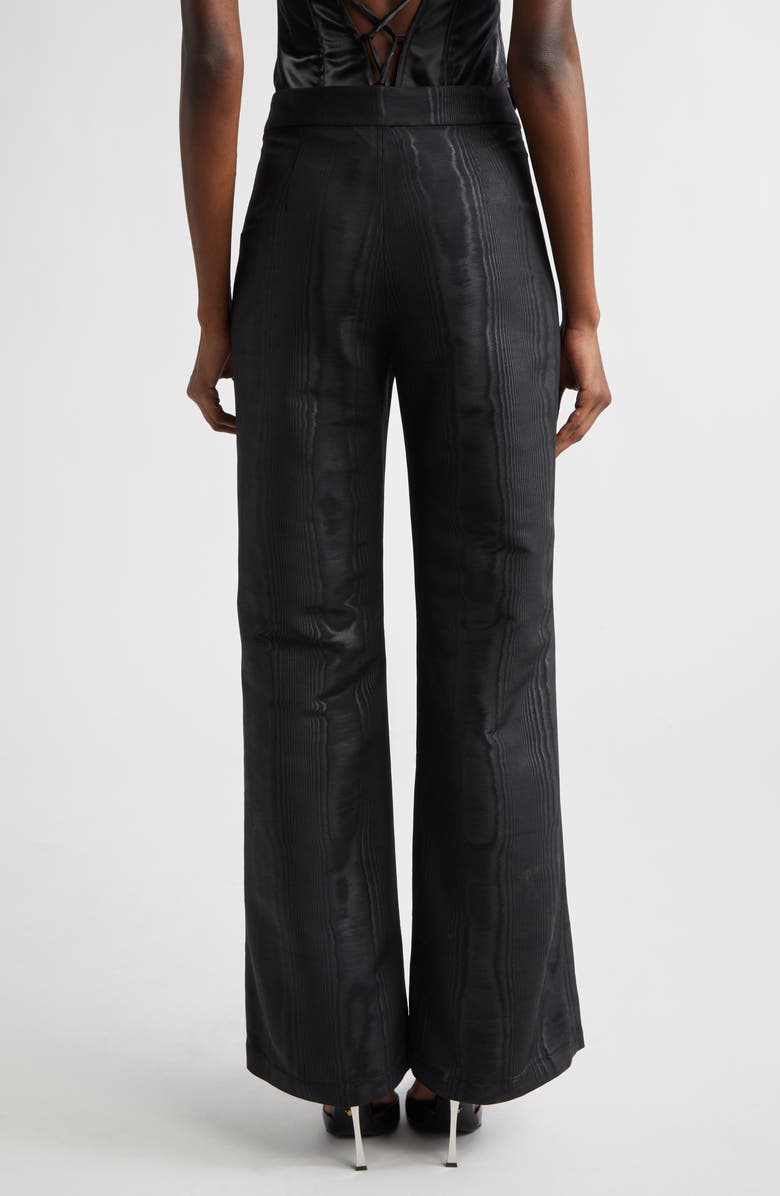 KIM SHUI Colton Moiré Tie Leg Flare Pants, Alternate, color, Black