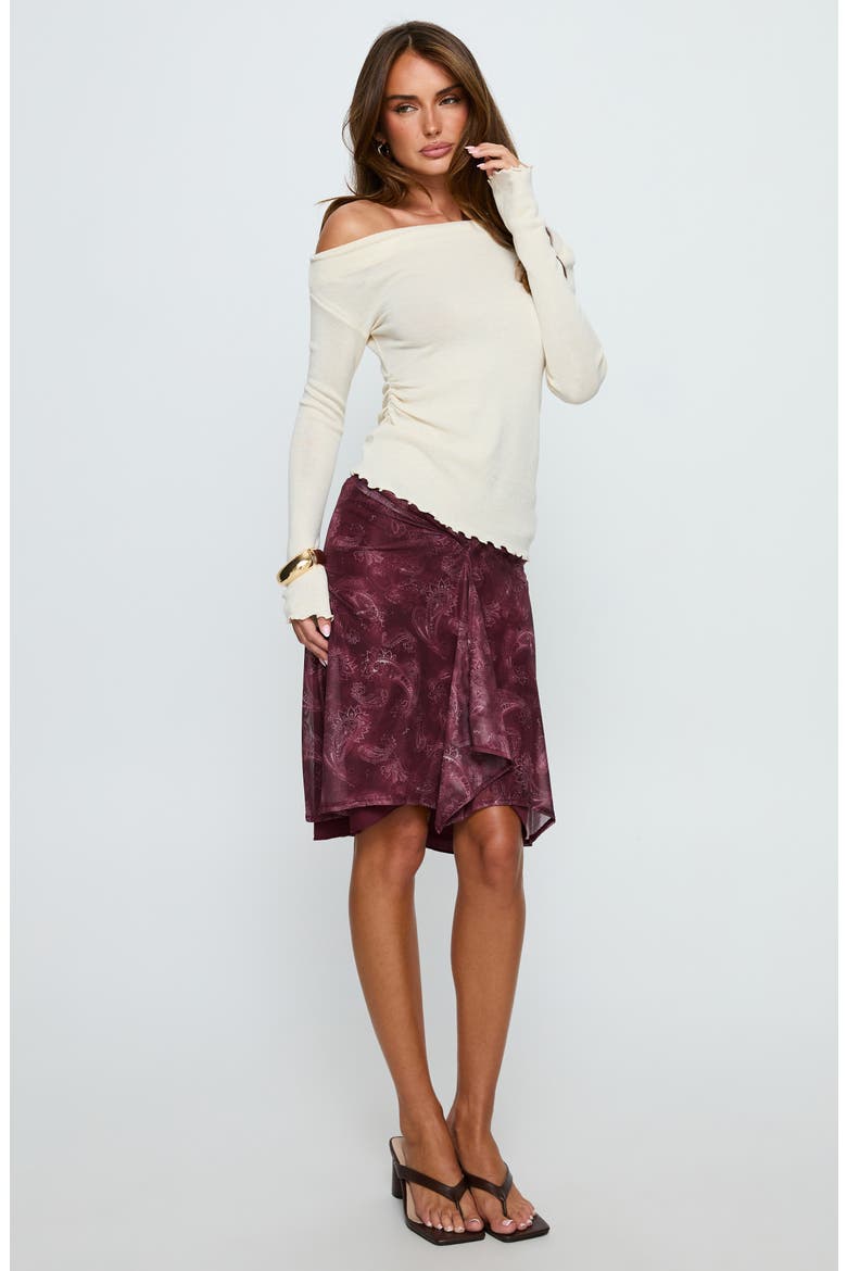 Monna One-Shoulder Knit Top, Alternate, color, CREAM
