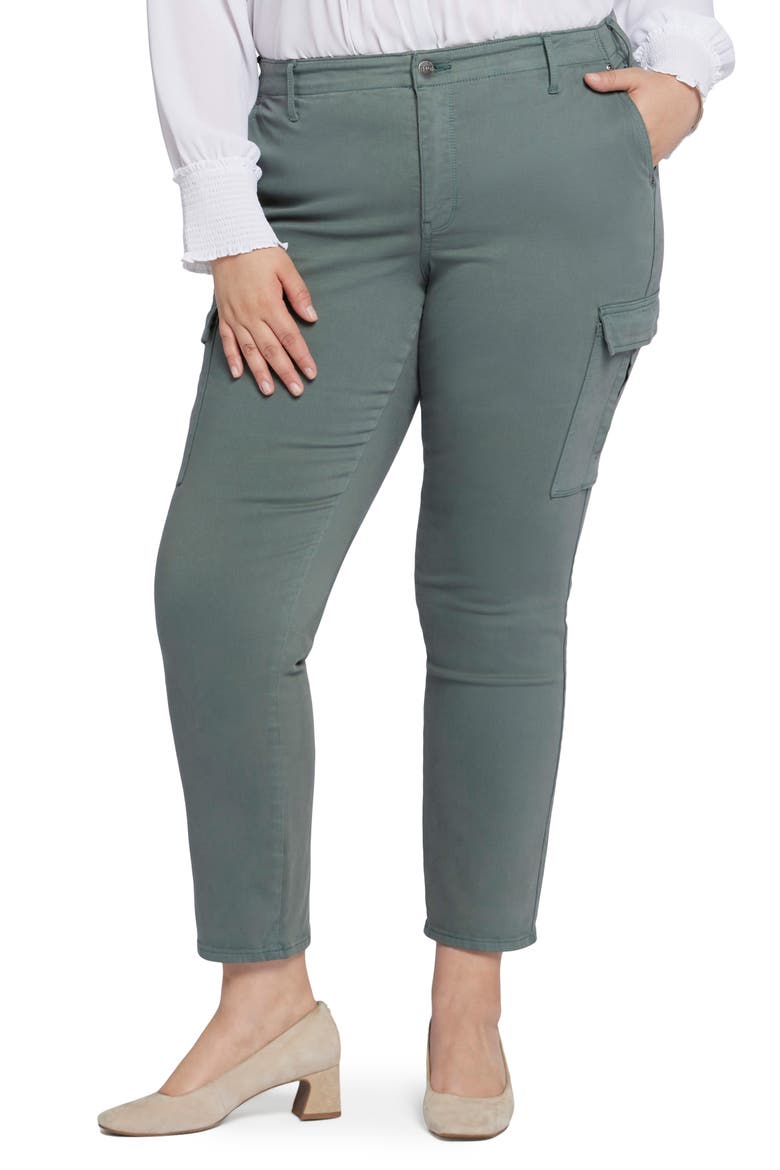 Sheri Hollywood Waist Slim Cargo Jeans, Main, color, SAGE LEAF