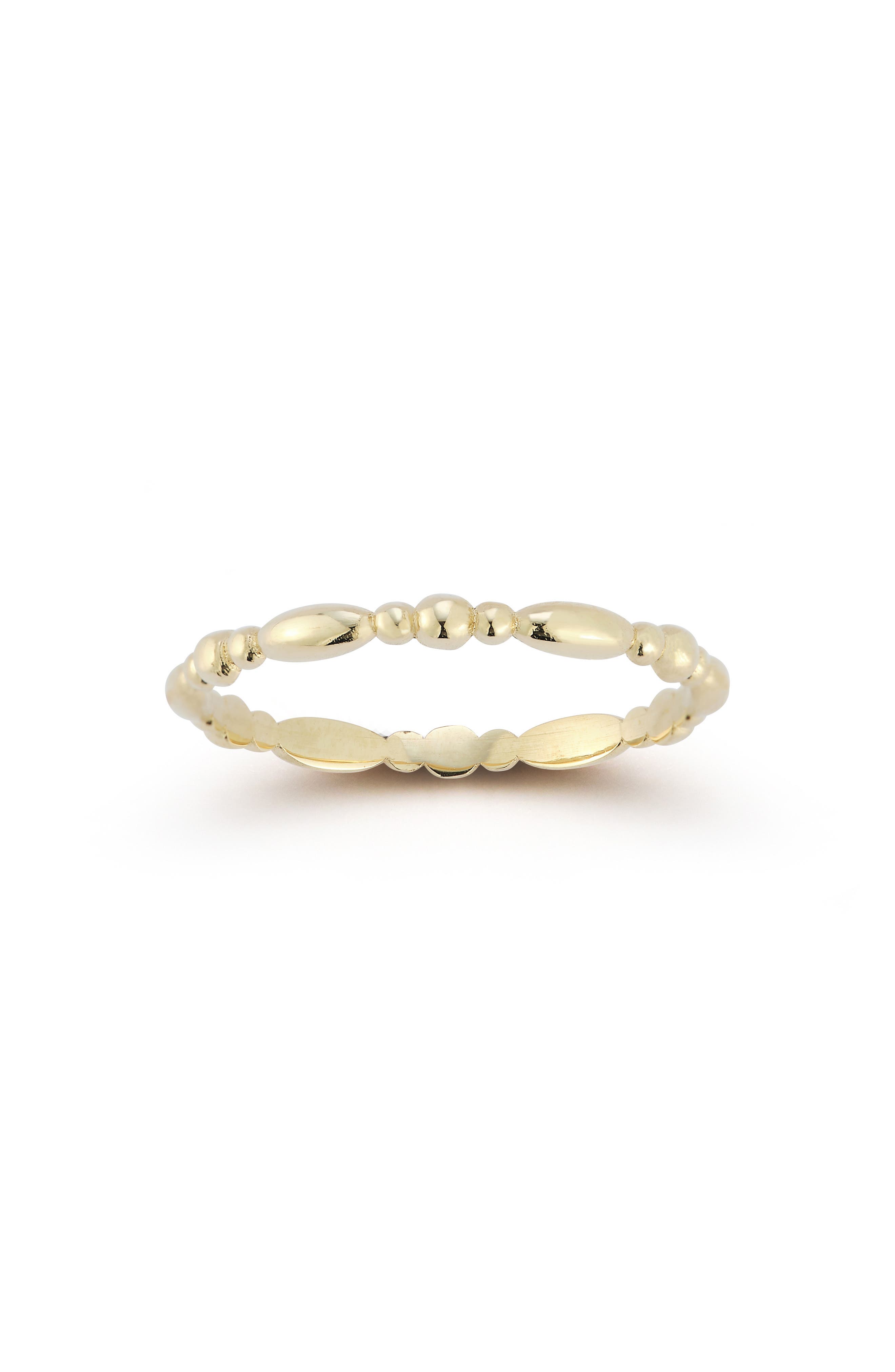 Ember Fine Jewelry 14K Gold Figaro Bead Ring