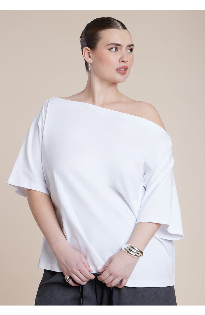 ELOQUII Slouchy Tee, Main, color, White