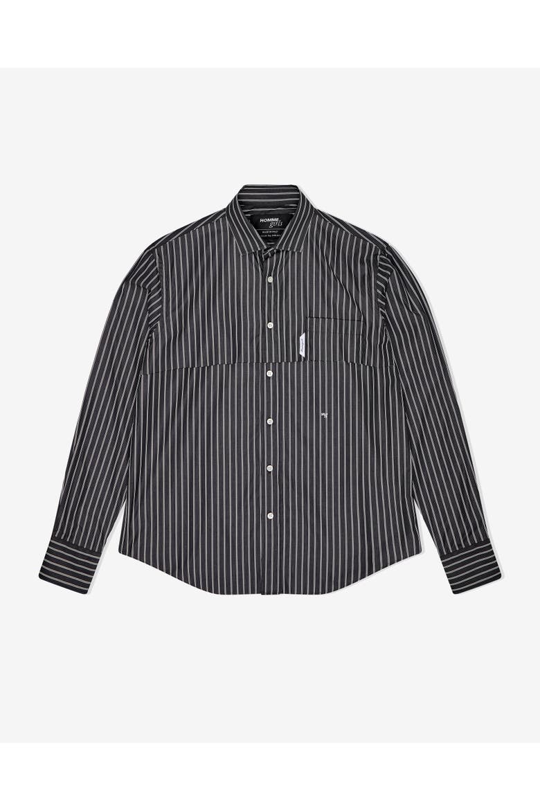 Long Sleeve Layered Shirt, Alternate, color, BLACK STRIPE