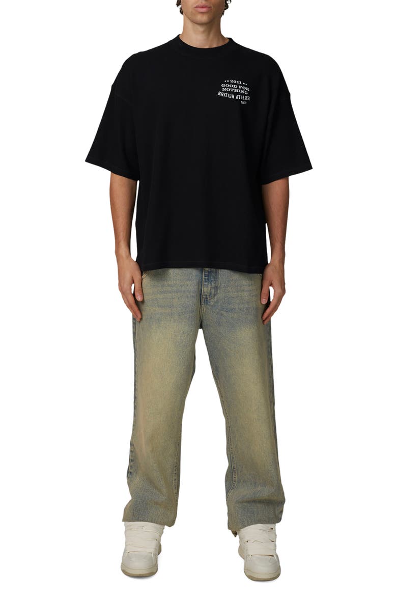Boxy-Fit Stamp T-Shirt, Alternate, color, Black