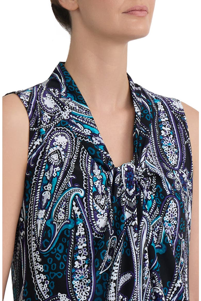 Knot Front Sleeveless Top, Alternate, color, BLACK MULTI