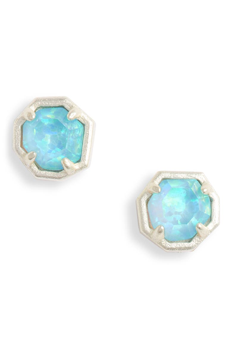 Nola Stud Earrings, Main, color, GOLD TURQ KYOCERA OPAL ILL