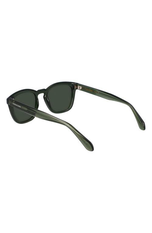 Ferragamo 50mm Modified Rectangular Sunglasses In Transparent Khaki