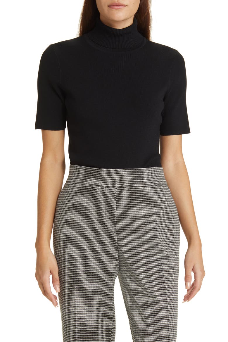 Ribbed Turtleneck Sweater, Main, color, ANNE BLACK