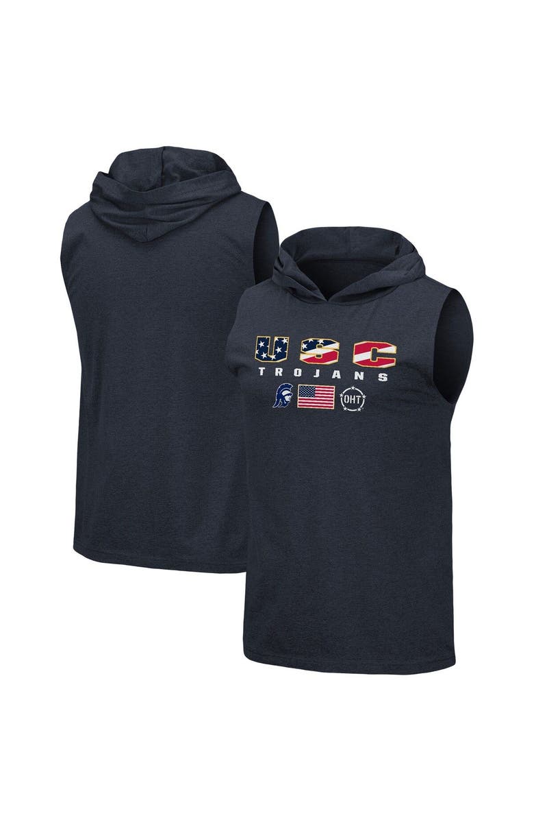 COLOSSEUM Men's Colosseum Navy USC Trojans OHT Military Appreciation Americana Hoodie Sleeveless T-Shirt, Alternate, color, 