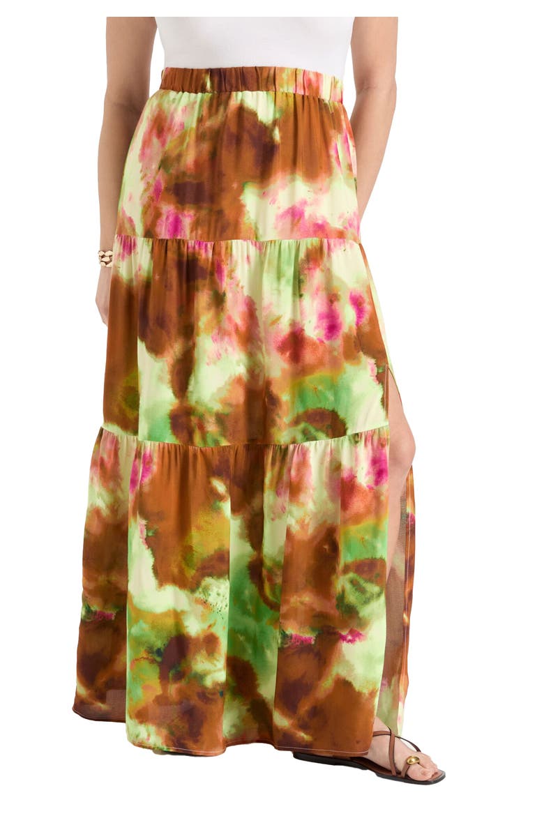 High Slit Maxi Skirt, Main, color, WATERCOLOR TIE DYE