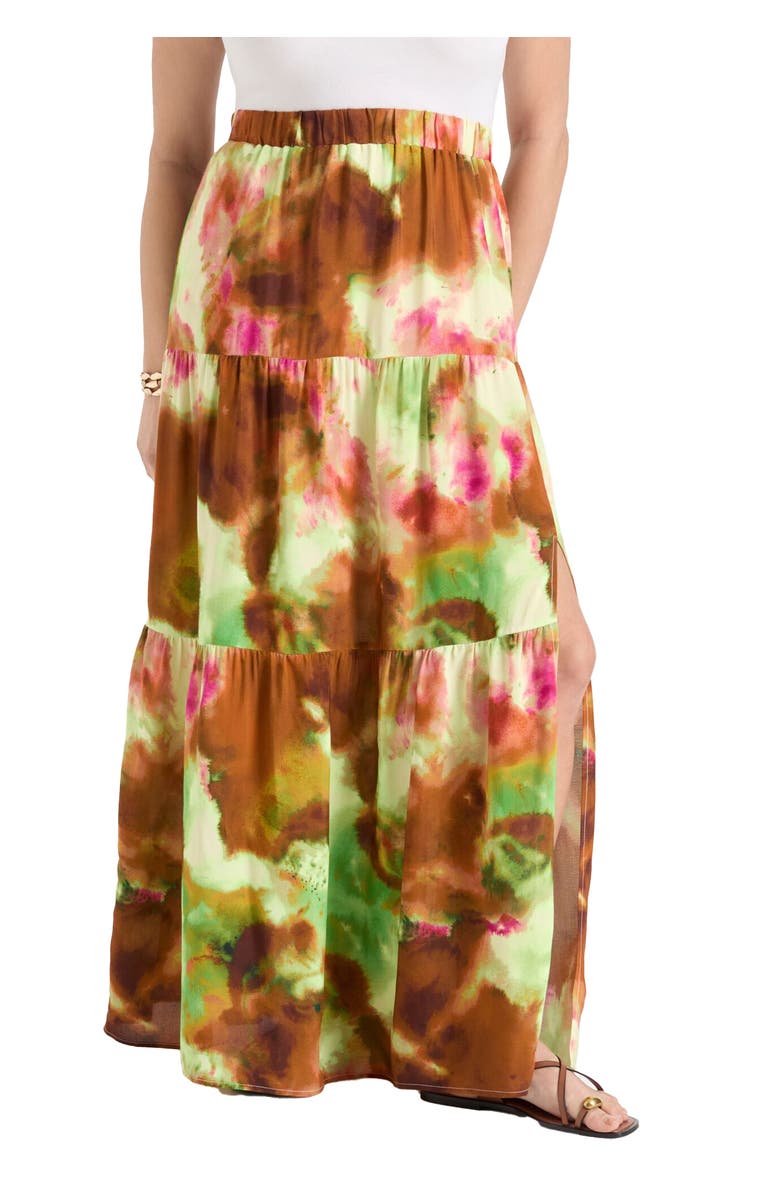 June + Vie High-Slit Maxi Skirt, Main, color, Watercolor Tie Dye