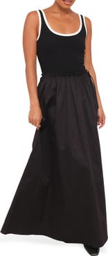 Petal & Pup Finesse Sleeveless Stretch Cotton Maxi Dress