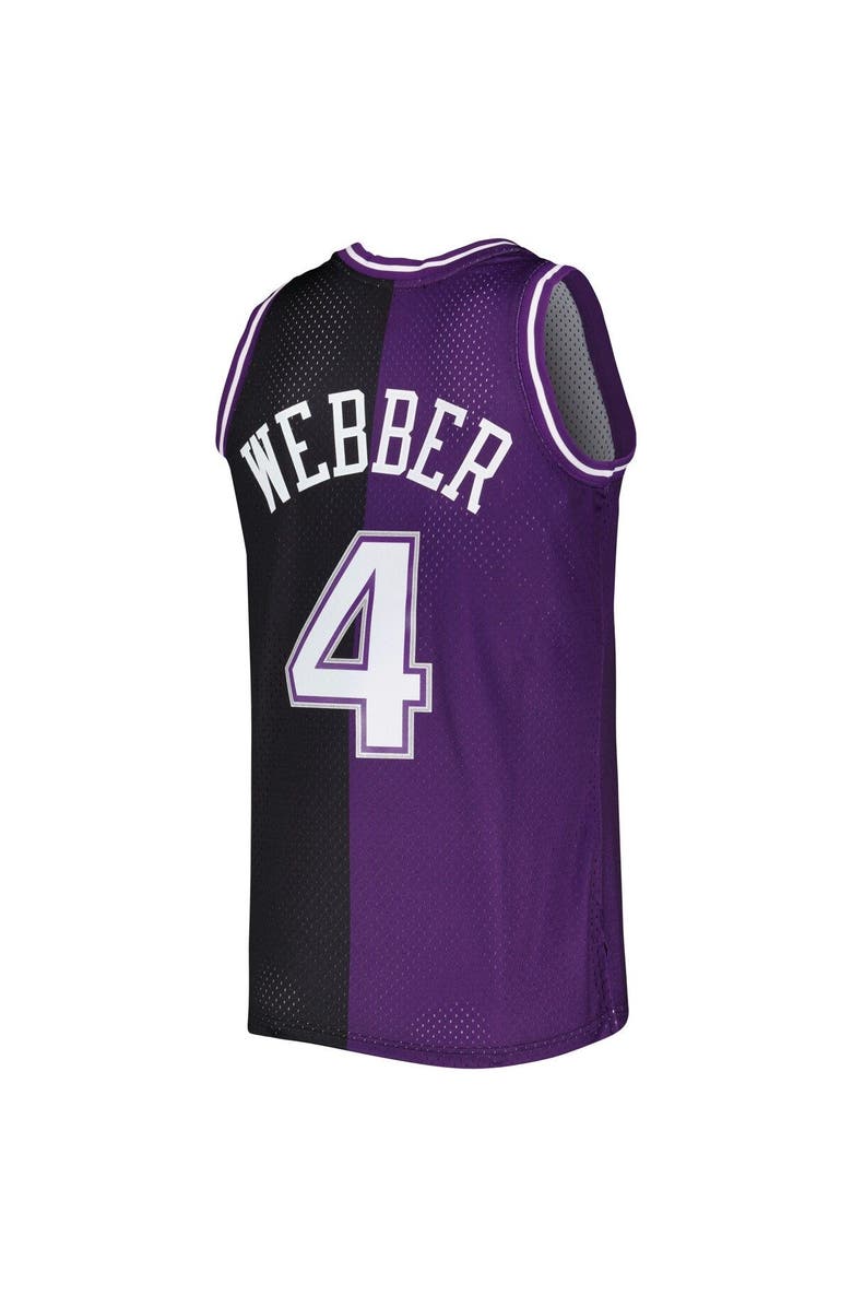 Mitchell & Ness Men's Mitchell & Ness Chris Webber Purple/Black Sacramento Kings Hardwood Classics 2000/01 Split Swingman Jersey, Alternate, color, 