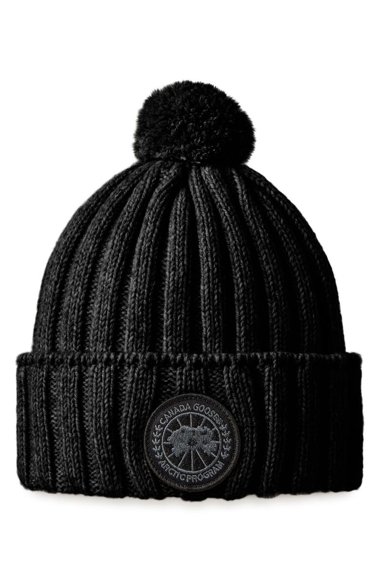 Canada Goose Cashmere & Wool Blend Pom Beanie, Main, color, 