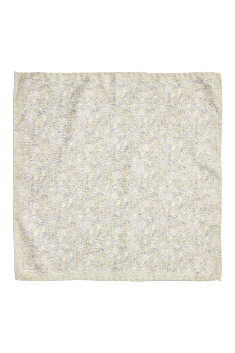 Yukon Reversible Silk Pocket Square, Alternate, color, SAGE