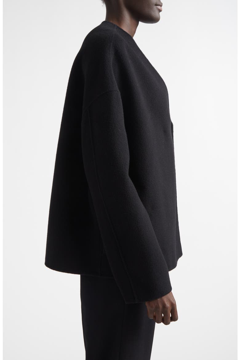 Maara Oval Wool & Cashmere Jacket, Alternate, color, BLACK