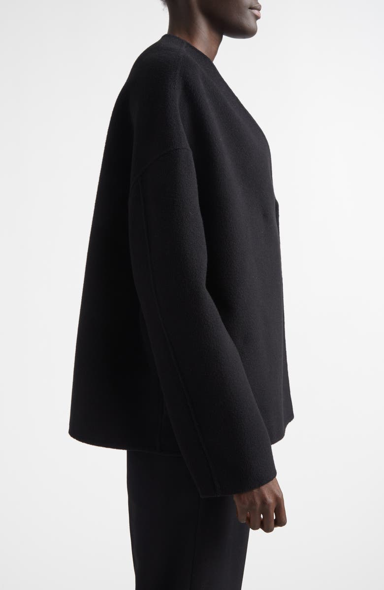 LOULOU DE SAISON Maara Oval Wool & Cashmere Jacket, Alternate, color, Black