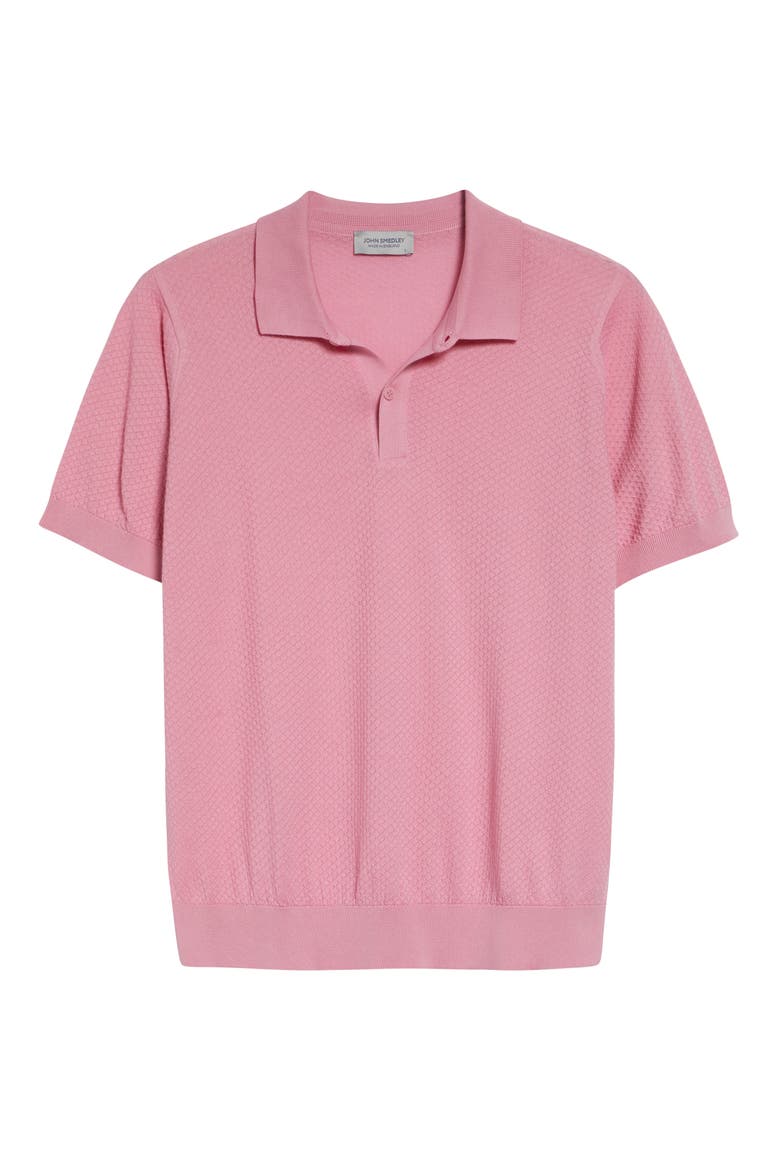 Calun Textured Sea Island Cotton Polo, Alternate, color, GLASS PINK