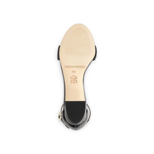 Bernardo Footwear Bowie Ankle Strap Heeled Sandal In Black Gloss