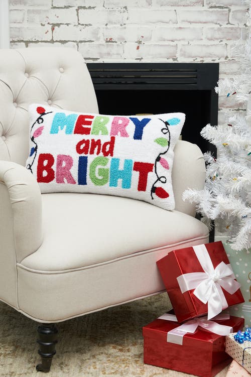 C & F Home C&f Home Merry And Bright Hooked Christmas Throw Pillow, 14" X 22" In Multi
