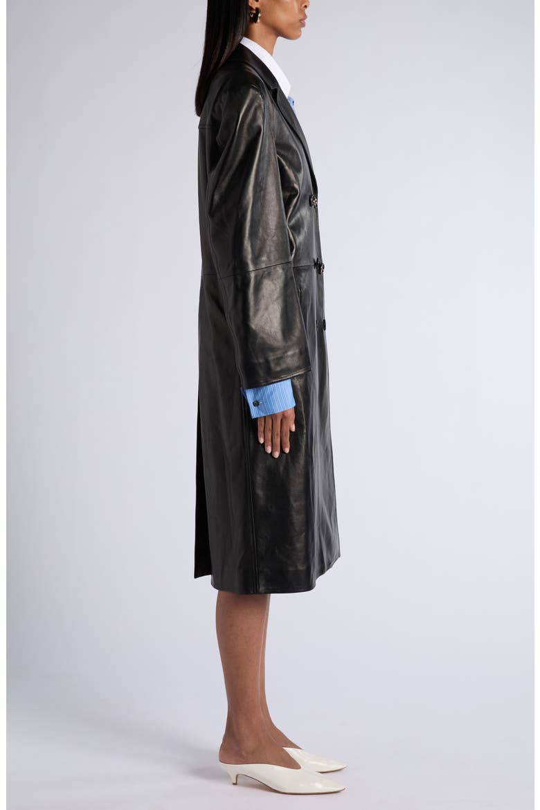Nappa Leather Coat, Alternate, color, 1010 DOUBLE BLACK