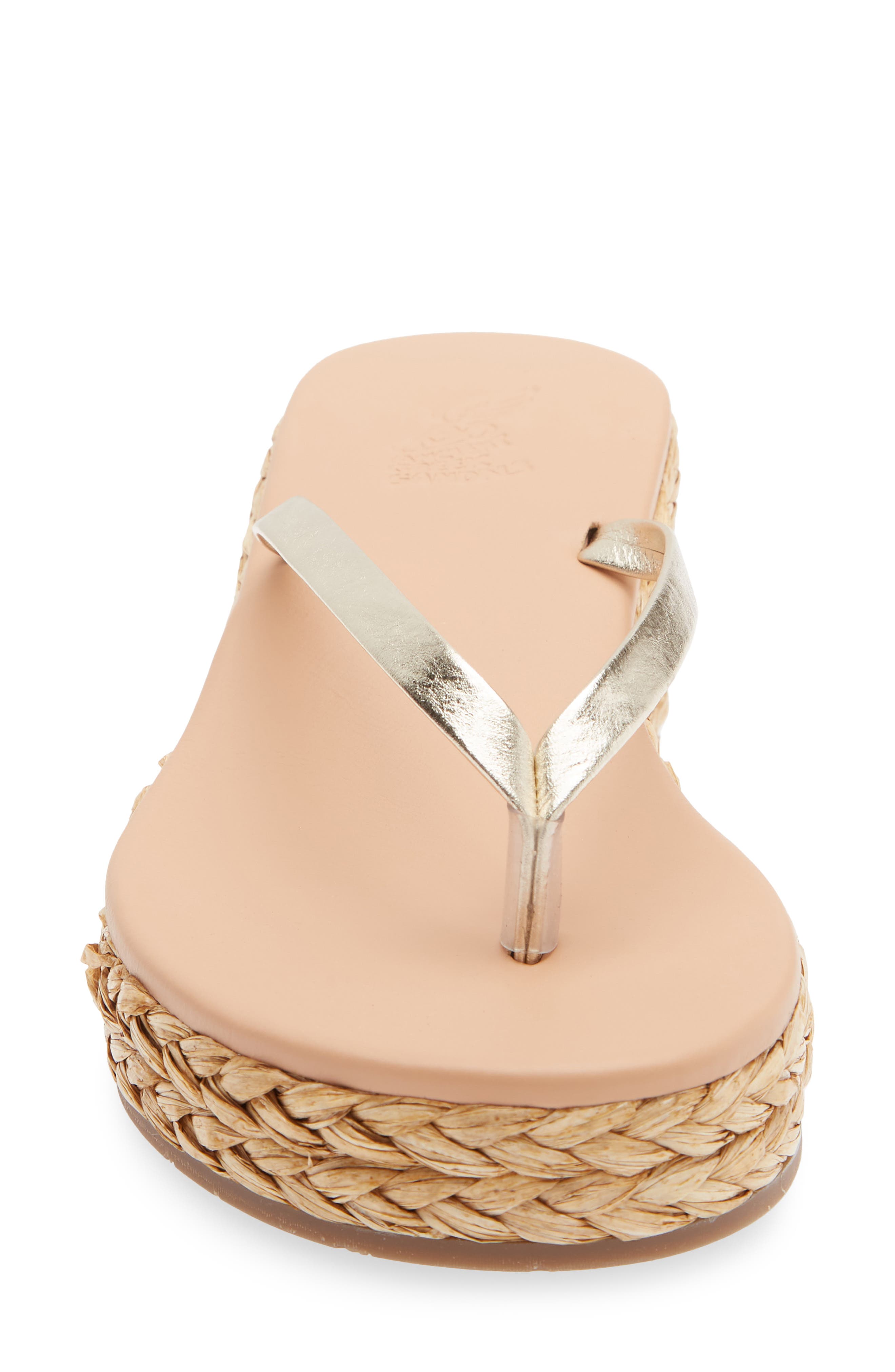 Saionara Wedge Thong Sandal, Alternate, color, PLATINUM/ NATURAL