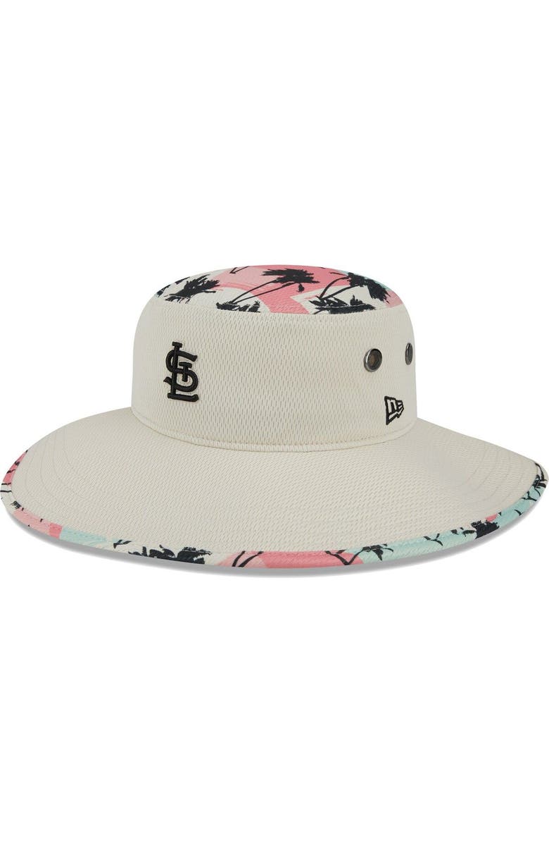 New Era Men's New Era Natural St. Louis Cardinals Retro Beachin' Bucket Hat, Main, color, 