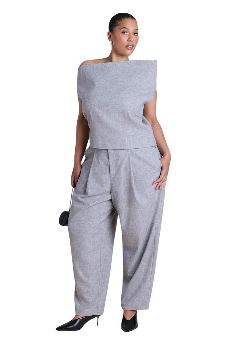 Wide Neck Suiting Top, Alternate, color, HEATHER GREY