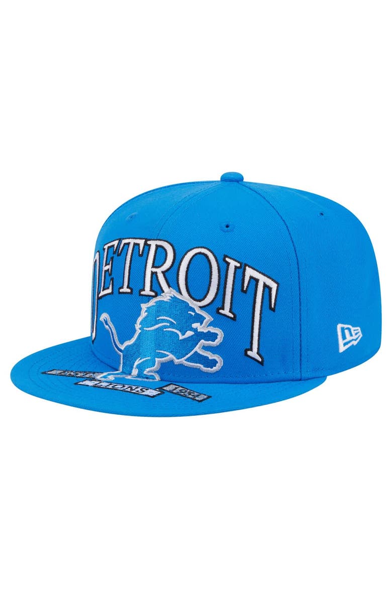 Men's New Era Blue Detroit Lions  Oversized 59FIFTY Fitted Hat, Alternate, color, Blue