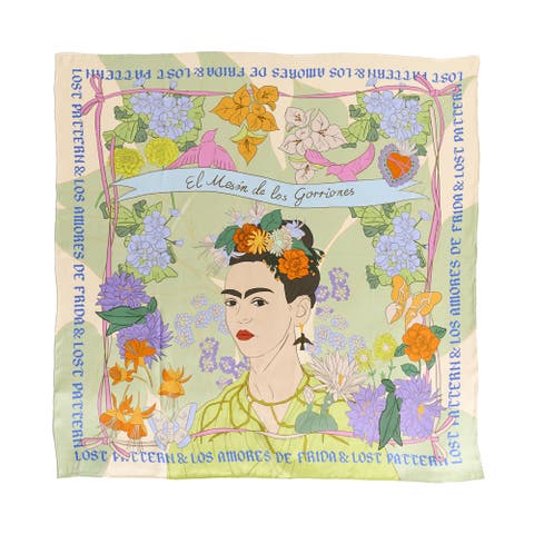 FRIDA x LOST PATTERN "Los Amores de Frida" Large Silk Scarf