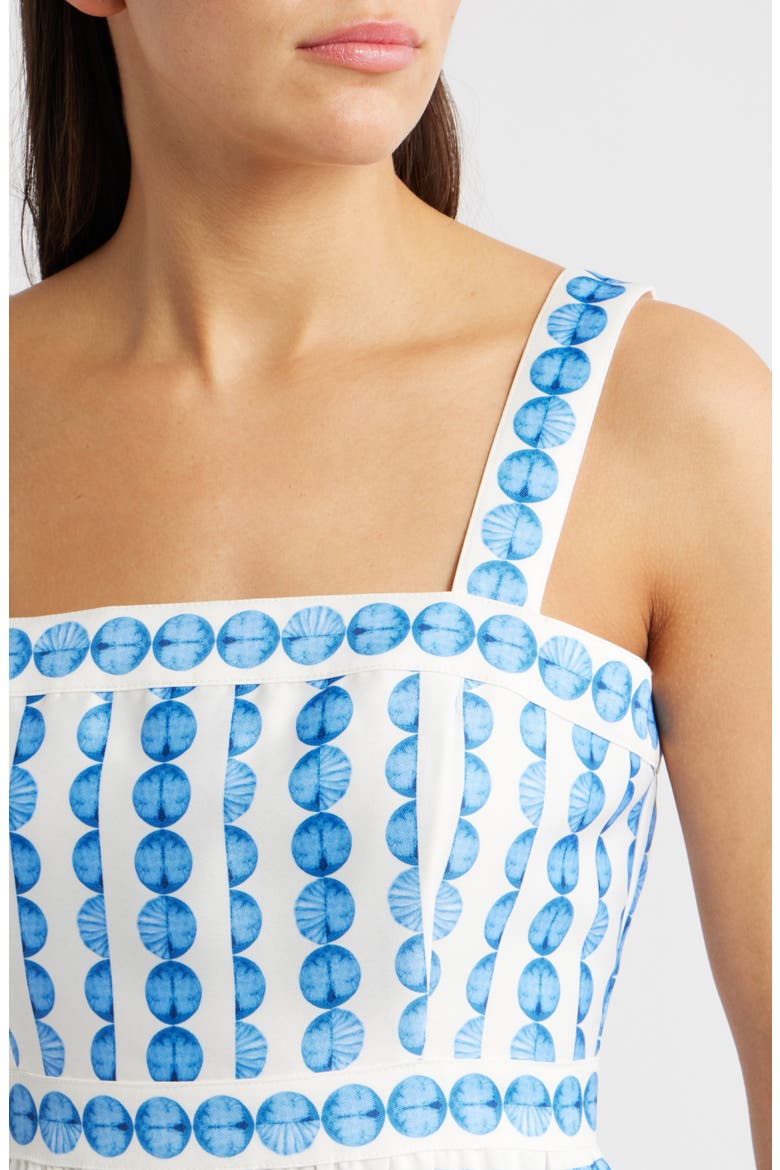 Dot Print Structured Taffeta Minidress, Alternate, color, TRUE BLUE