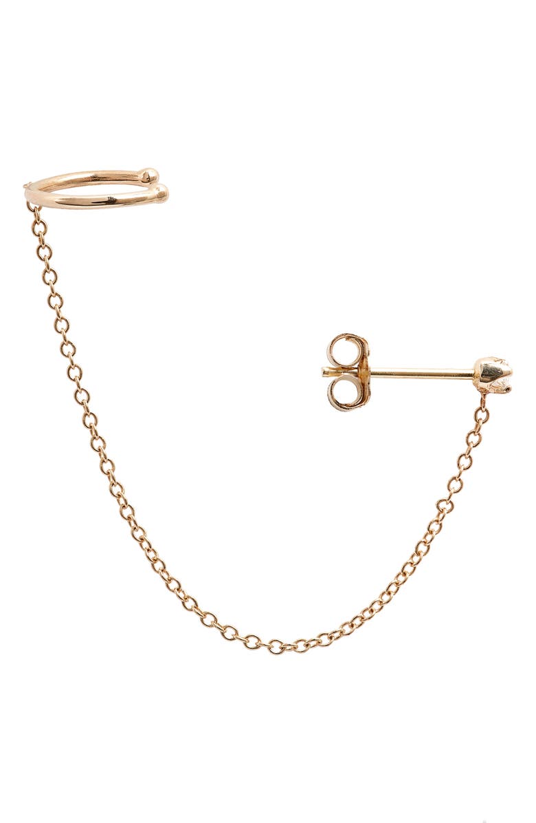 Zoë Chicco Chained Stud & Ear Cuff, Alternate, color, 
