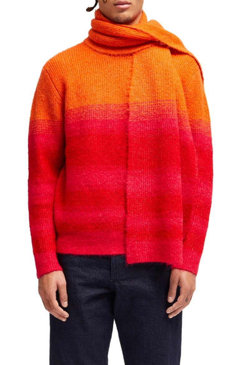 Space Dye Sweater, Main, color, 60-KOI ORANGE-SALSA RED-ROSE