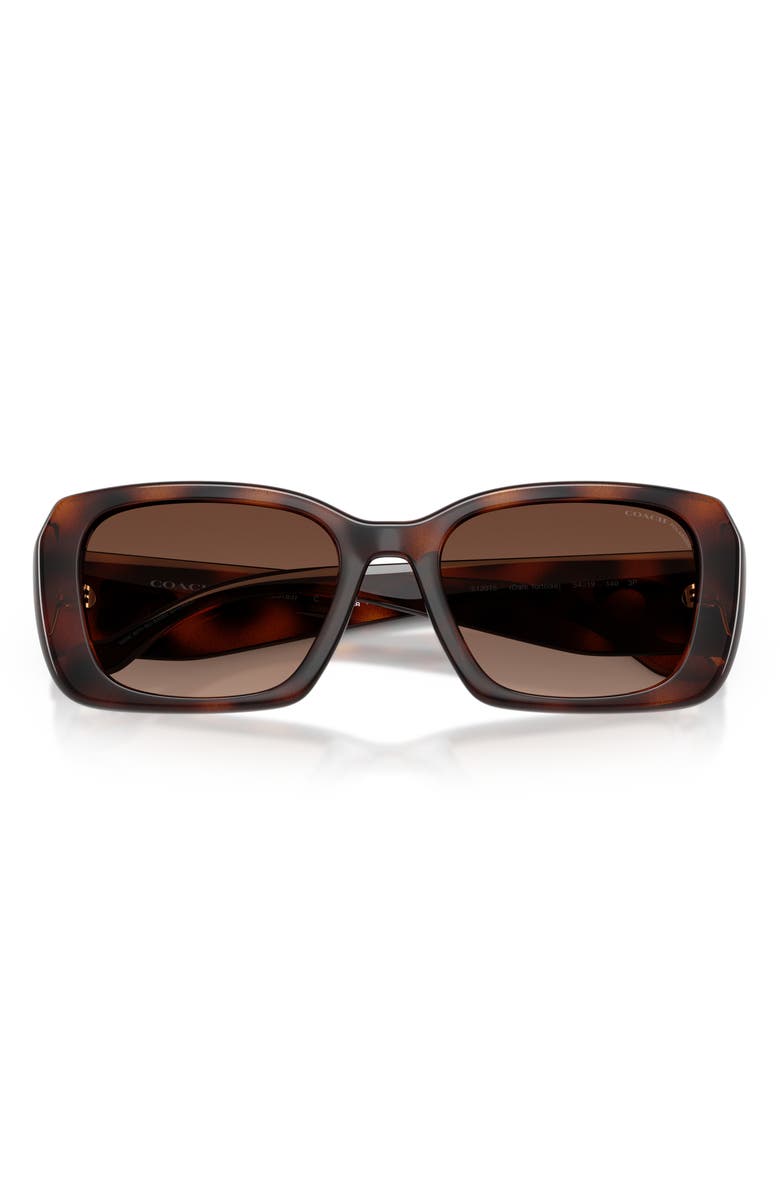 COACH 54mm Square Sunglasses, Alternate, color, Dark Tortoise / Brown