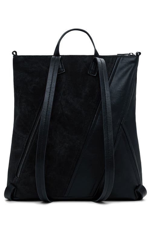 Desigual Grommet Lace-up Faux Leather Backpack In Black