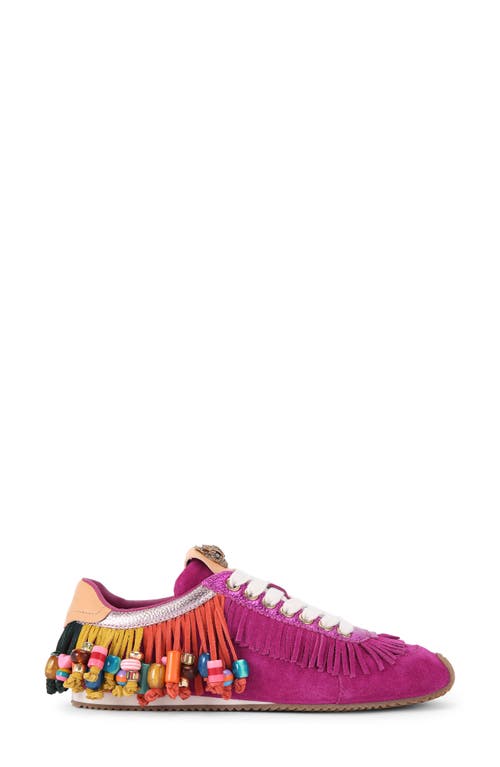 Kurt Geiger Suede Leather Islington Beaded Tassel Sneakers In Multi