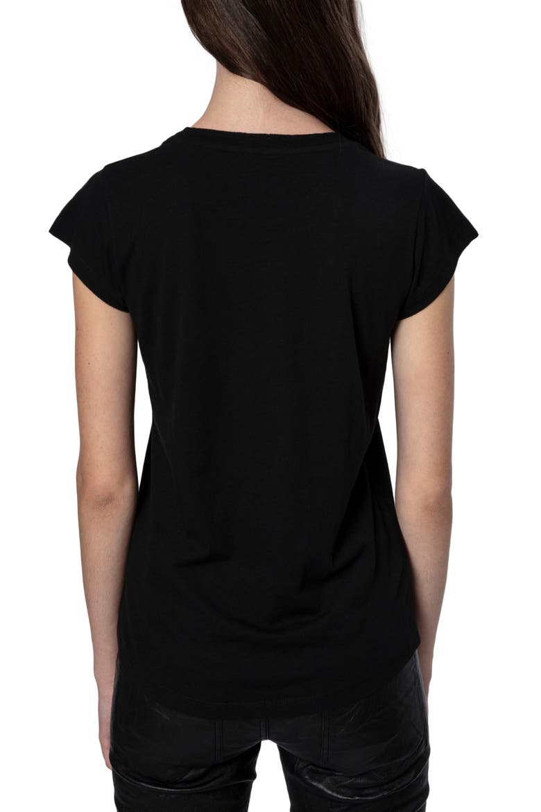 Camo Skull Cotton & Modal Graphic Tee, Alternate, color, NOIR