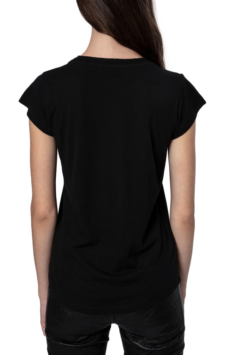 Zadig & Voltaire Camo Skull Cotton & Modal Graphic Tee, Alternate, color,