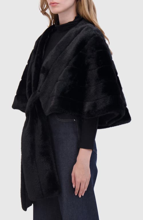 Lyla Grant Fur-free Mink (faux Fur) Stole In Black
