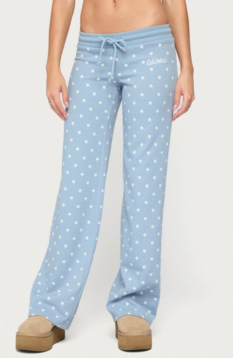 Dilly Polka Dot Waffle Pants