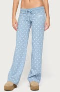 EDIKTED Dilly Polka Dot Waffle Pants