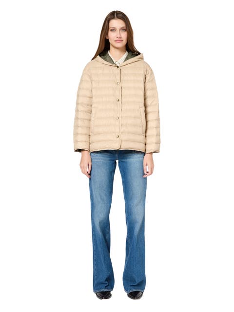 Serena Quilted Hooded Reversible Jacket