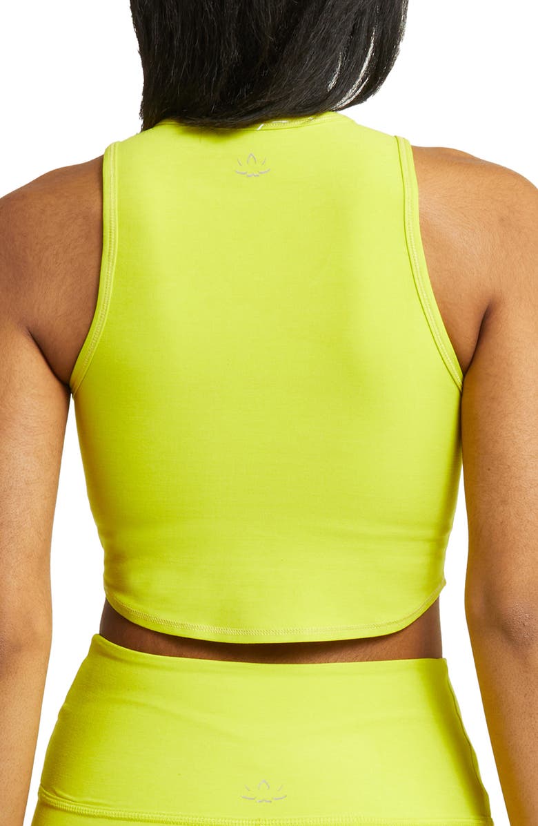 Beyond Yoga Motivate Crop Tank, Alternate, color, True Chartreuse Heather