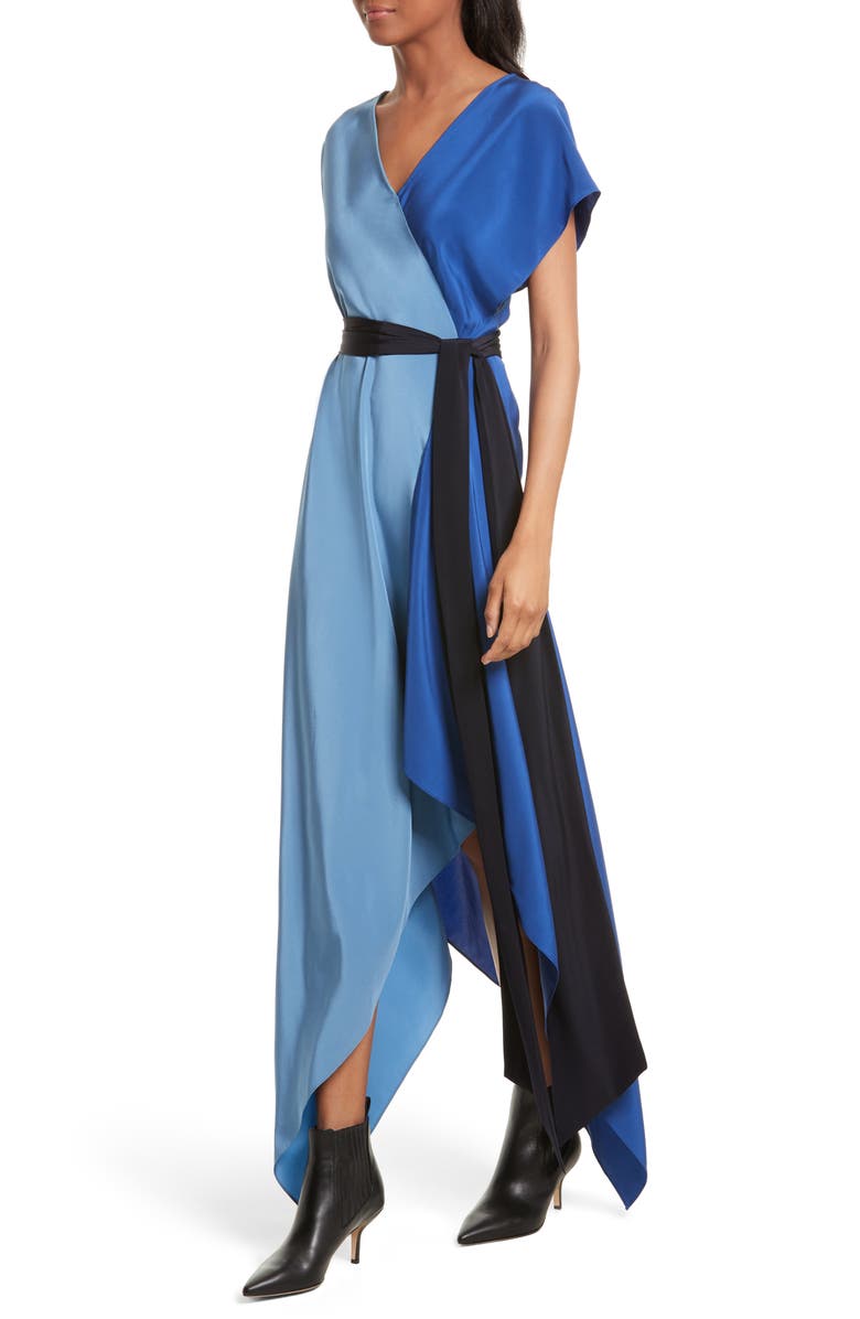 Diane von Furstenberg Handkerchief Hem Silk Scarf Dress, Alternate, color, 