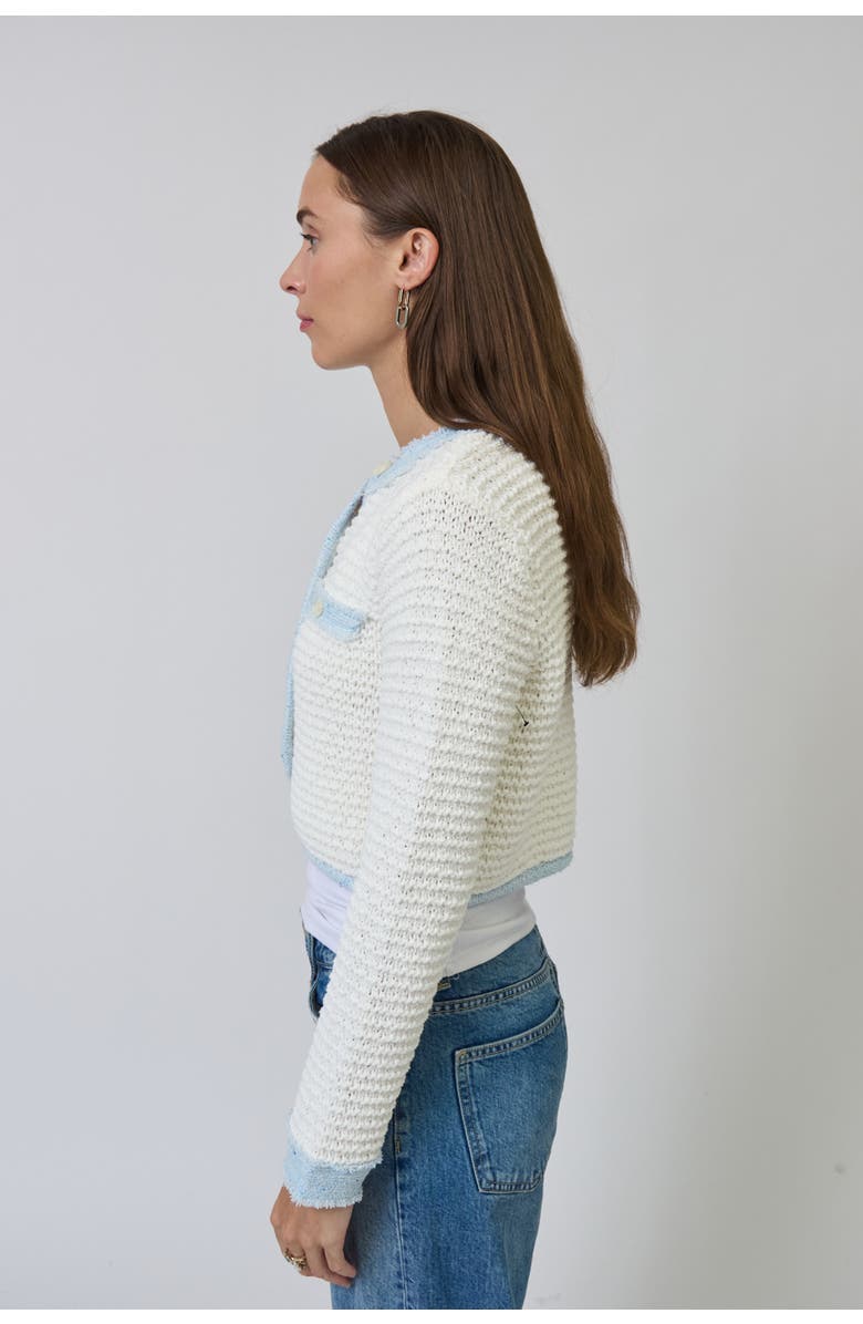 Central Park West Celeste Cardigan, Alternate, color, White Blue